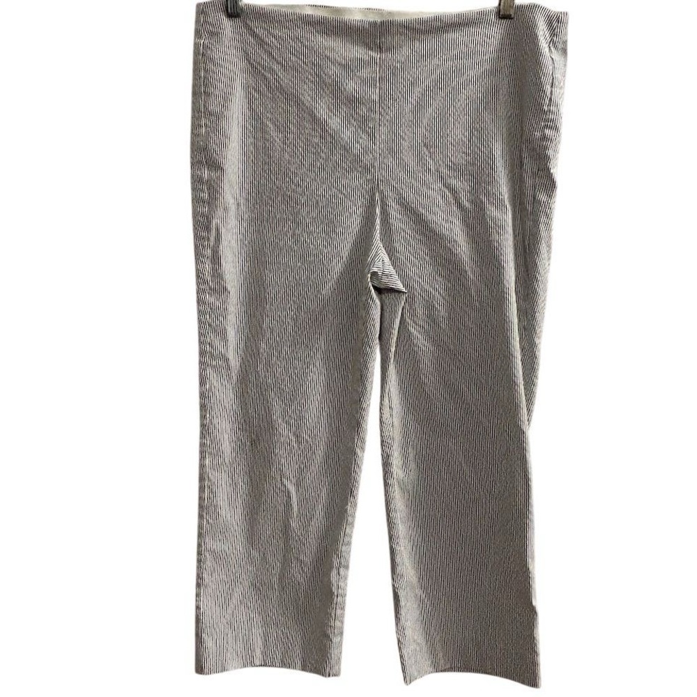Chico's Women's Blue White Striped Capri Pants Size‎ 16 Multicolor Casual